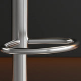 Swivel Adjustable Height Rectangular Leather Bar Stool Image - 13