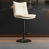 Swivel Adjustable Height Rectangular Leather Bar Stool Image - 14