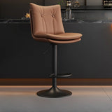 Swivel Adjustable Height Rectangular Leather Bar Stool Image - 15