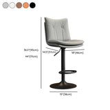 Swivel Adjustable Height Rectangular Leather Bar Stool Image - 19