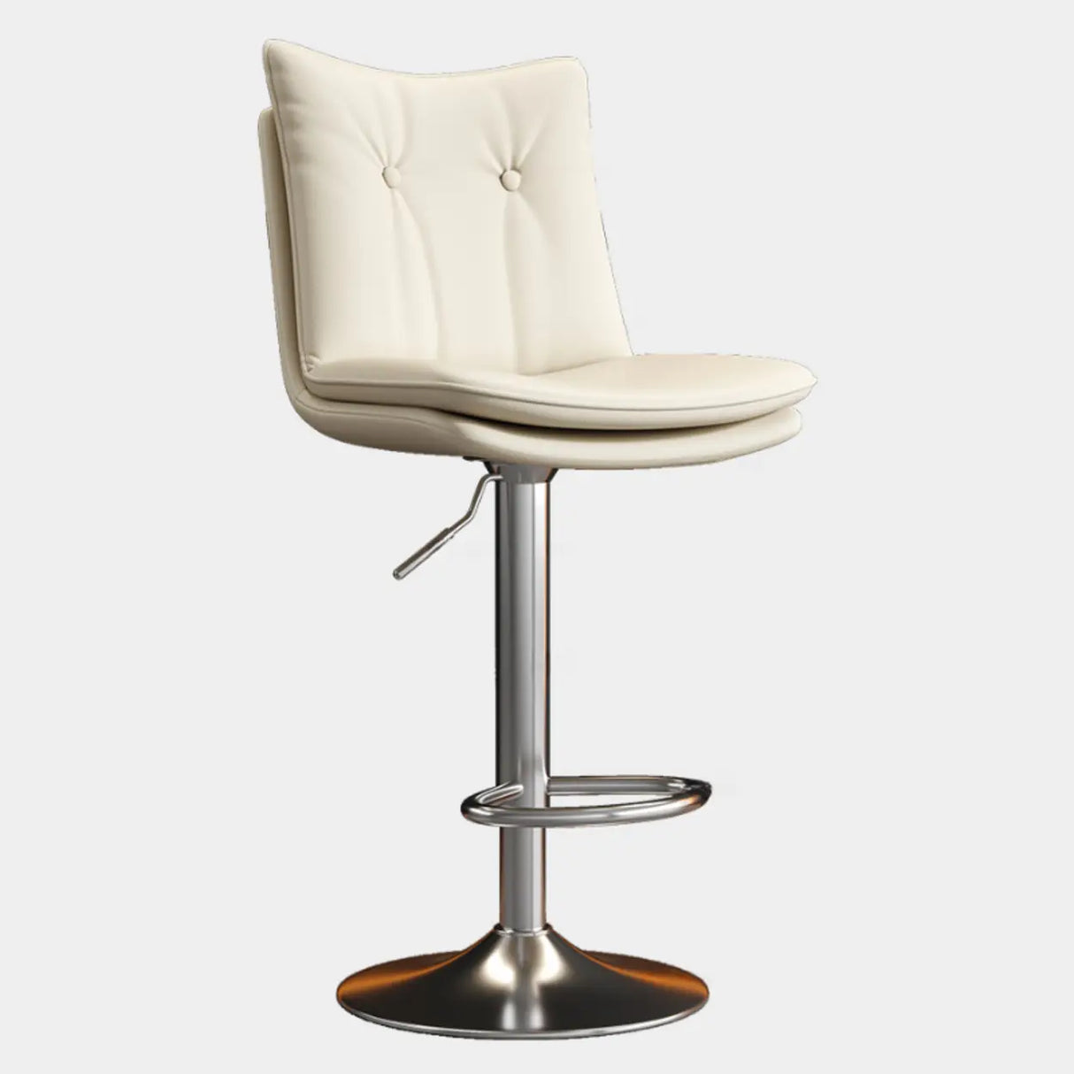 Swivel Adjustable Height Rectangular Leather Bar Stool Image - 5