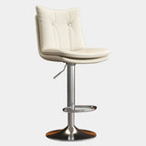 Swivel Adjustable Height Rectangular Leather Bar Stool Image - 5