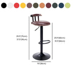 Swivel Adjustable Round Leather Bar Stool with Back #size