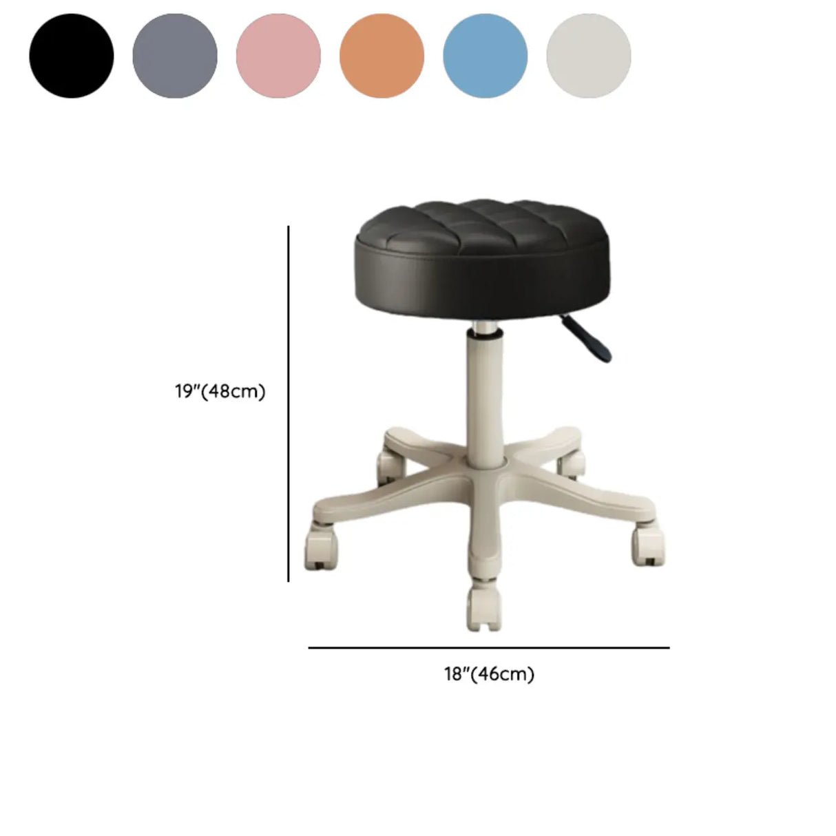 Swivel Adjustable Round Leather Bar Stool with Pulley 