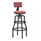 Swivel Adjustable Round Seat Iron Frame Bar Stool Image - 15