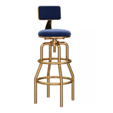 Swivel Adjustable Round Seat Iron Frame Bar Stool Image - 7