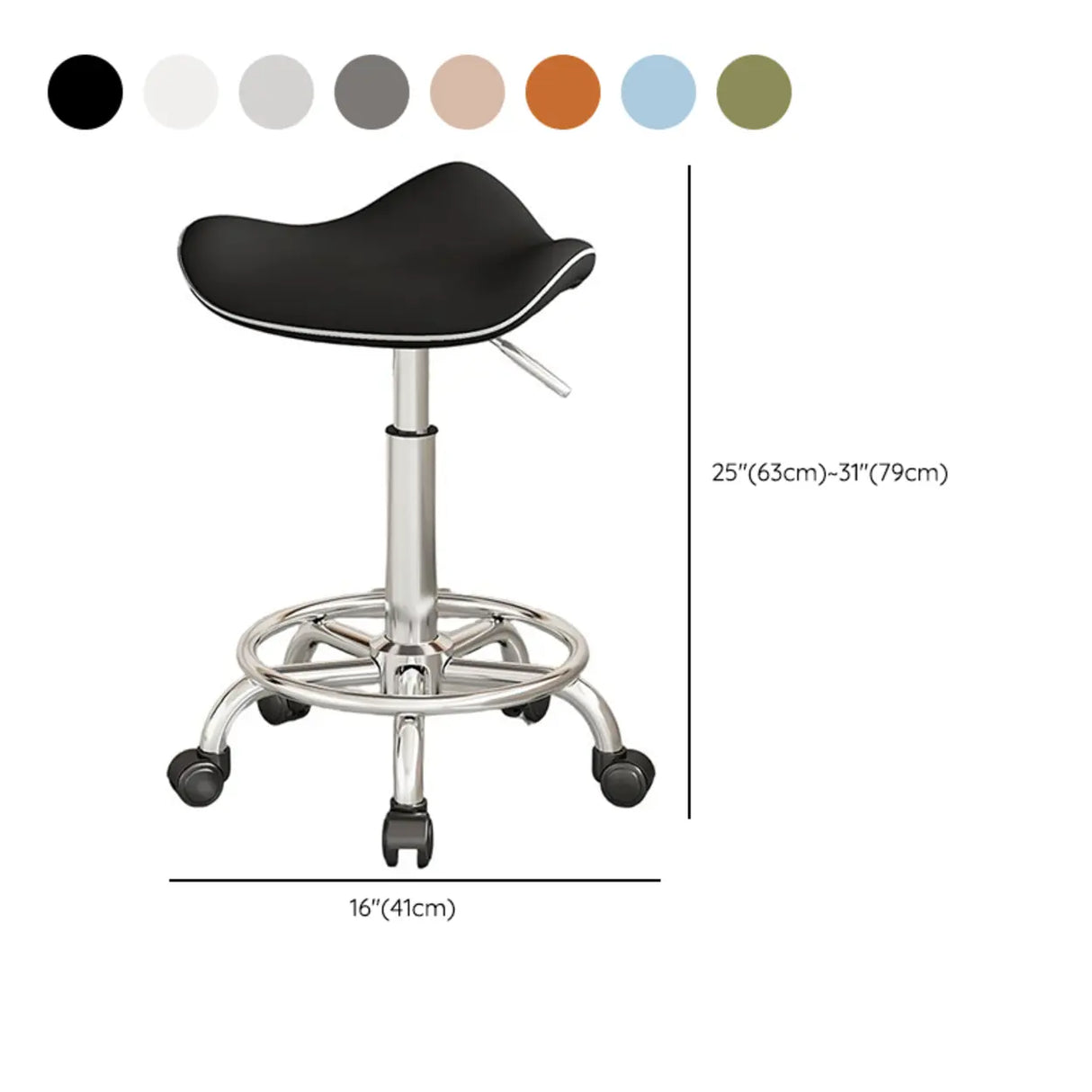 Swivel Adjustable Saddle Stainless Steel Bar Stool 