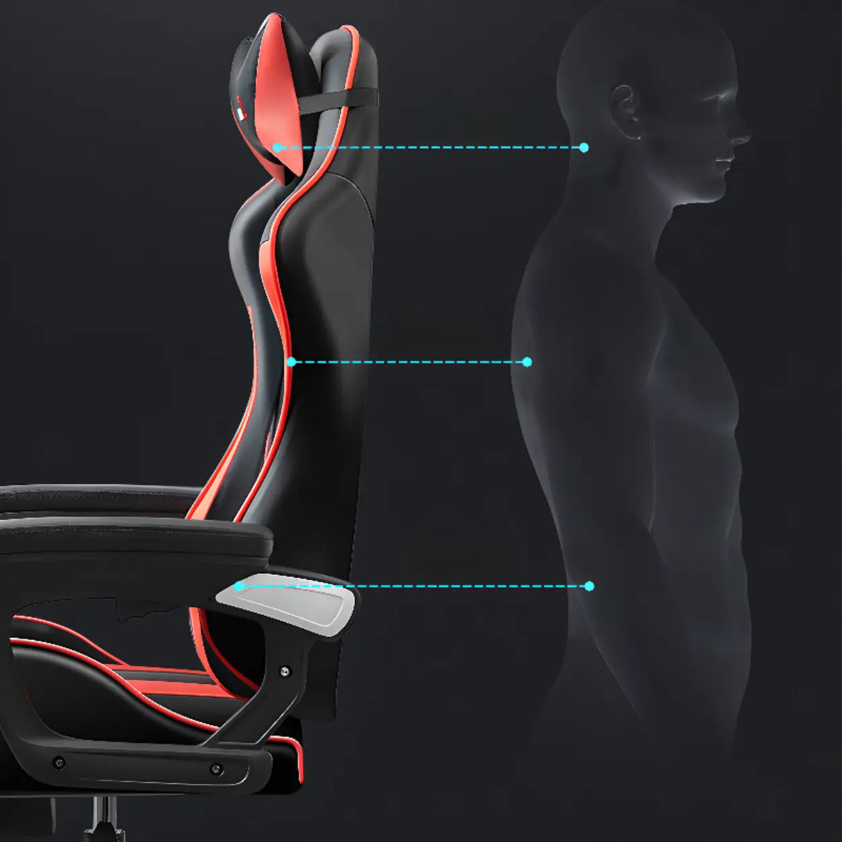 Swivel Black Adjustable Comfort Ergonomic Office Chair Image - 21