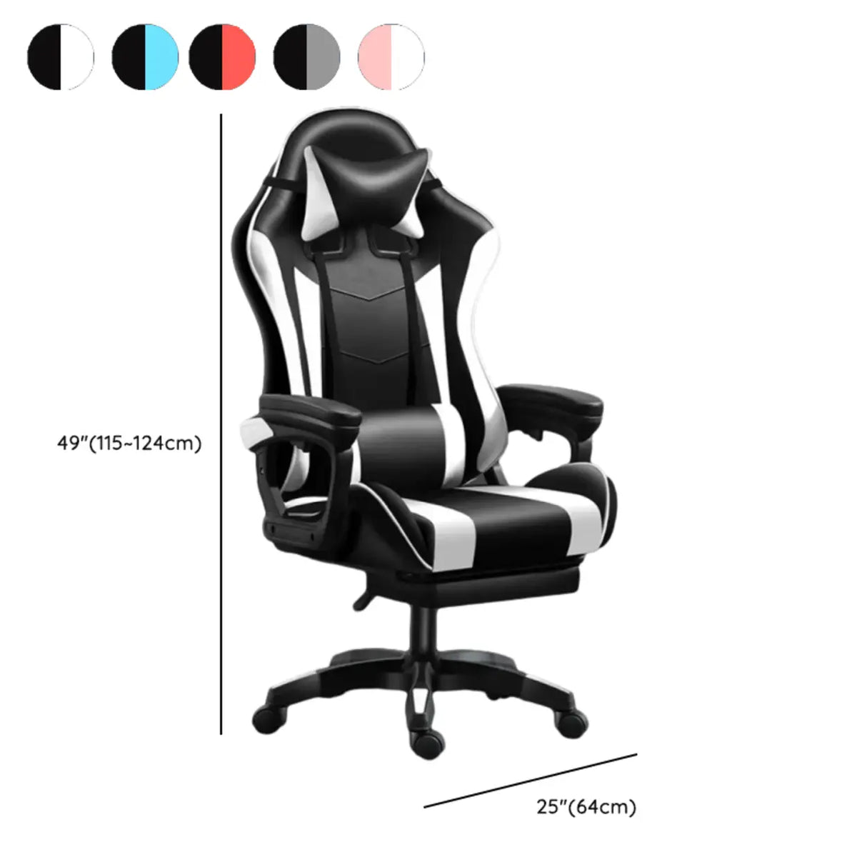 Swivel Black Adjustable Comfort Ergonomic Office Chair Image - 24