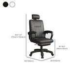 Swivel Black Faux Leather Ergonomic Office Task Chair #size
