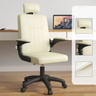 Swivel Black Faux Leather Ergonomic Office Task Chair Image - 2
