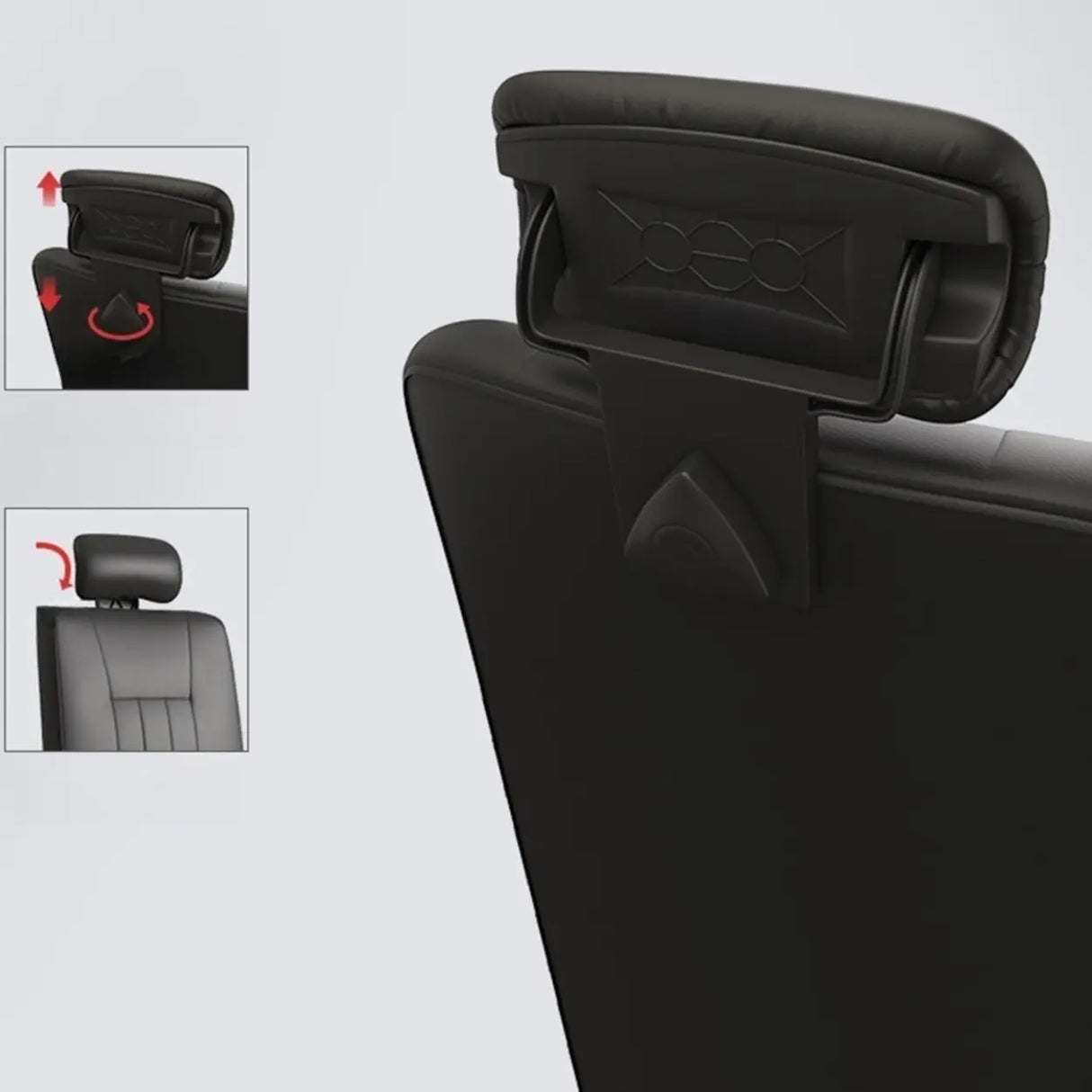 Swivel Black Faux Leather Ergonomic Office Task Chair Image - 5