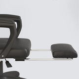 Swivel Black Faux Leather Ergonomic Office Task Chair Image - 7