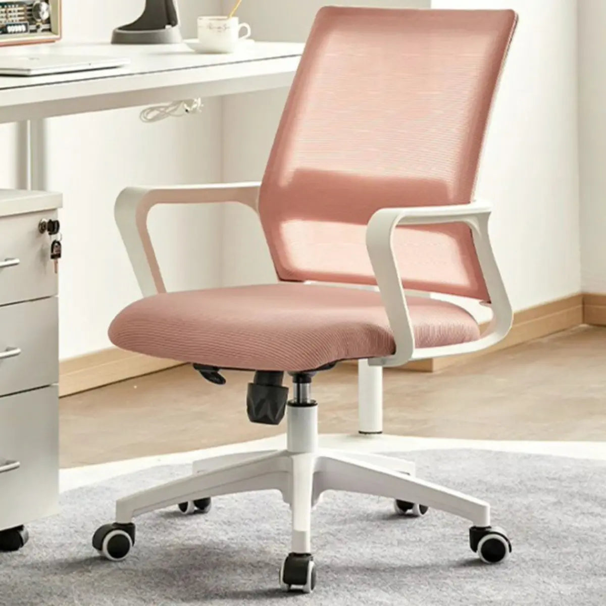 Swivel Blue Adjustable Tilt Mesh Upholstered Office Chair Image - 4