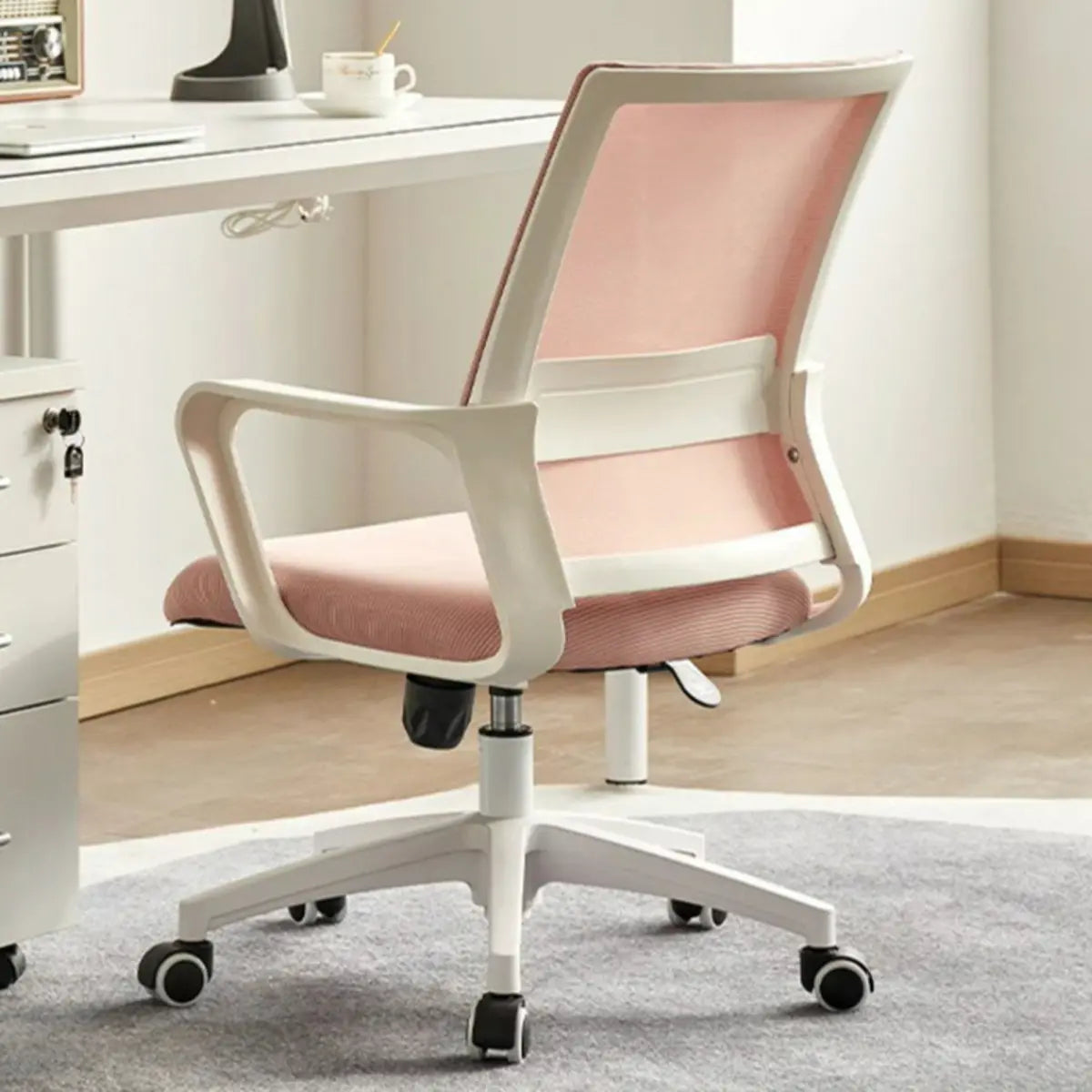 Swivel Blue Adjustable Tilt Mesh Upholstered Office Chair Image - 6