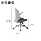 Swivel Blue Ergonomic Fabric Office Chair with Casters #size