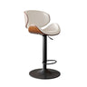 Swivel Bucket Leather Low Back Bar Stool with Footrest Image - 5
