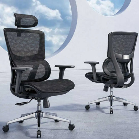Swivel Ergonomic Black Mesh Lumbar Support Office Chair Image - 1