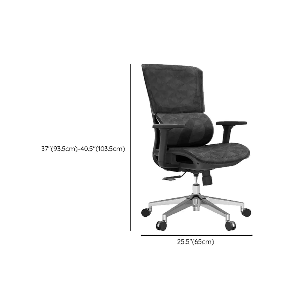 Swivel Ergonomic Black Mesh Lumbar Support Office Chair Image - 15