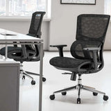 Swivel Ergonomic Black Mesh Lumbar Support Office Chair Image - 4