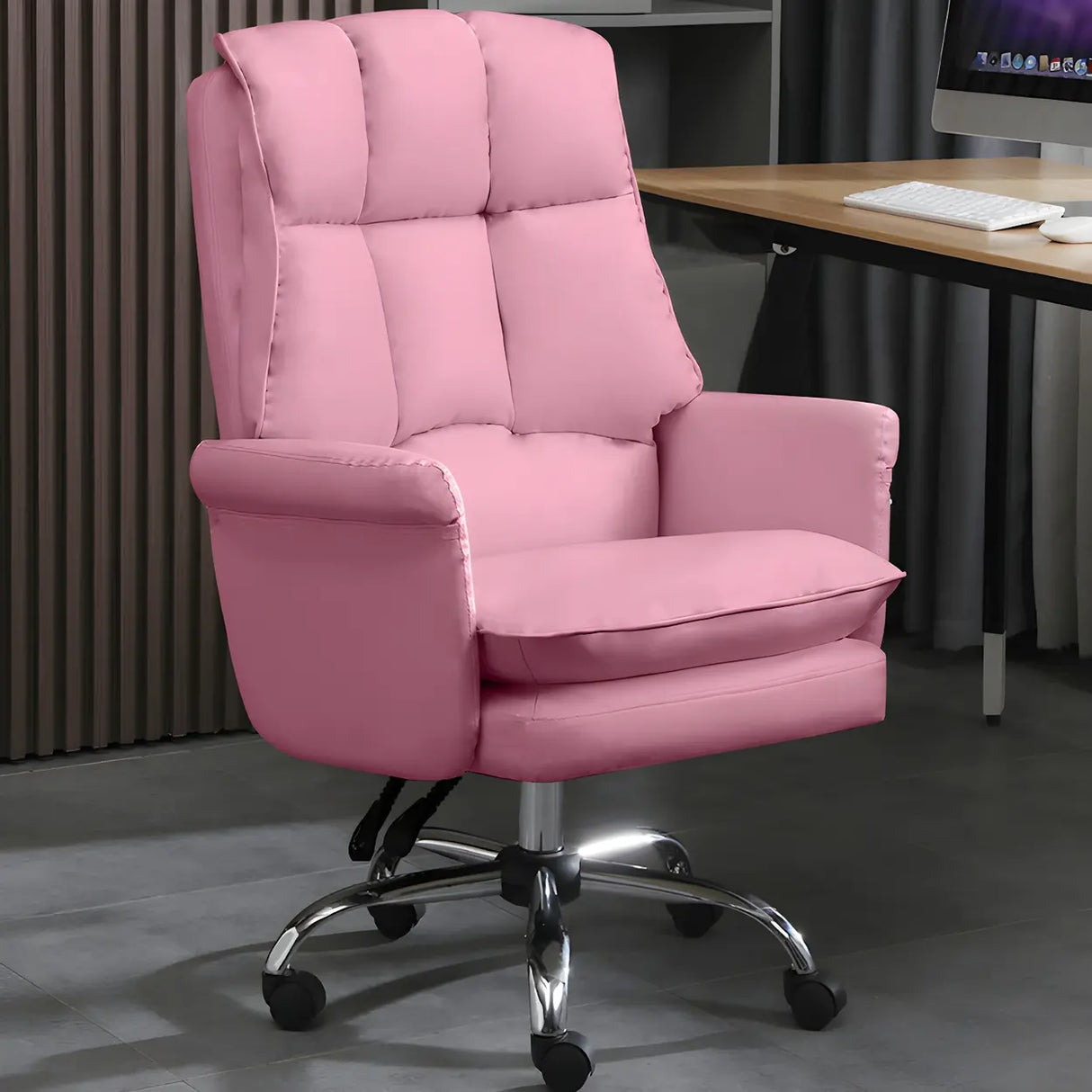 Swivel Ergonomic Leather Adjustable Footrest Office Chair Image - 18