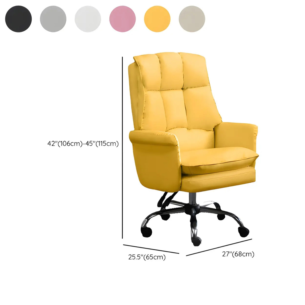Swivel Ergonomic Leather Adjustable Footrest Office Chair 