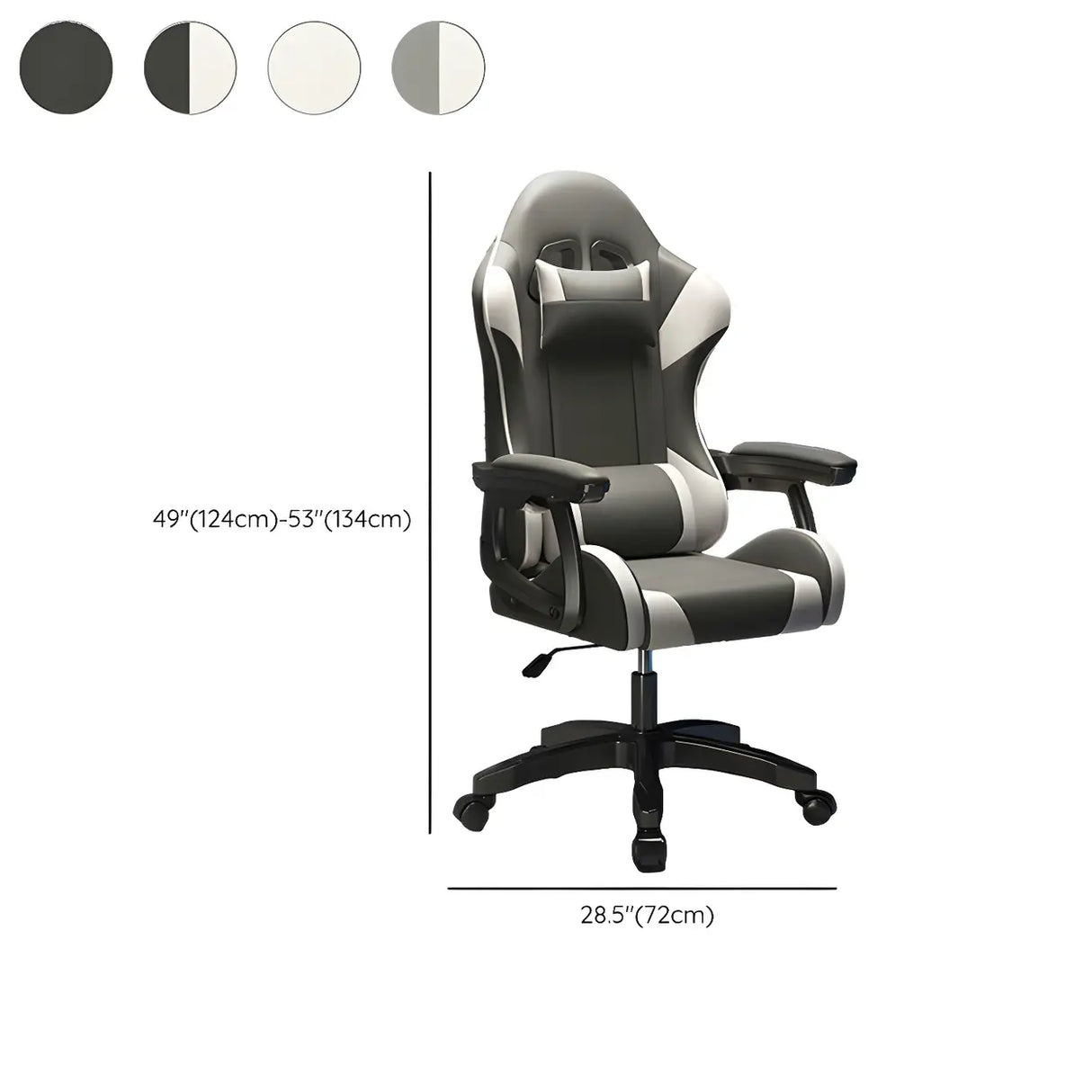 Swivel Ergonomic Leather Lumbar Pillow Gaming Office Chair 