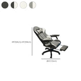 Swivel Ergonomic Leather Lumbar Pillow Gaming Office Chair Image - 24