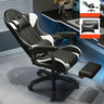 Swivel Ergonomic Leather Lumbar Pillow Gaming Office Chair Image - 3