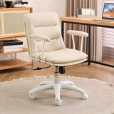Swivel Ergonomic Leather Tilt Office Chair with Casters Image - 18
