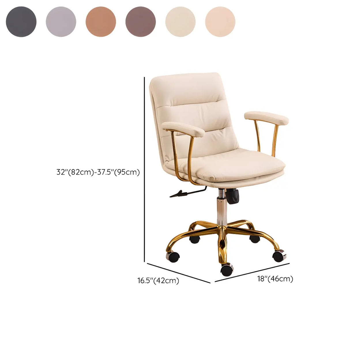 Swivel Ergonomic Leather Tilt Office Chair with Casters 