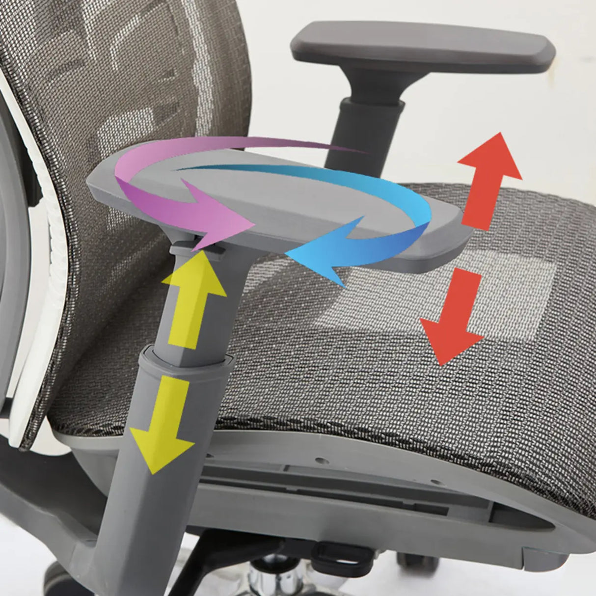 Swivel Ergonomic Mesh Adjustable Office Chair with Lumbar Image - 13