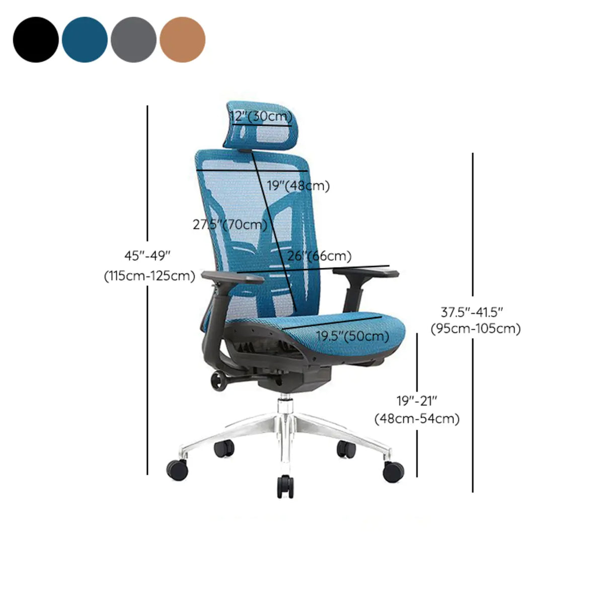 Swivel Ergonomic Mesh Adjustable Office Chair with Lumbar 