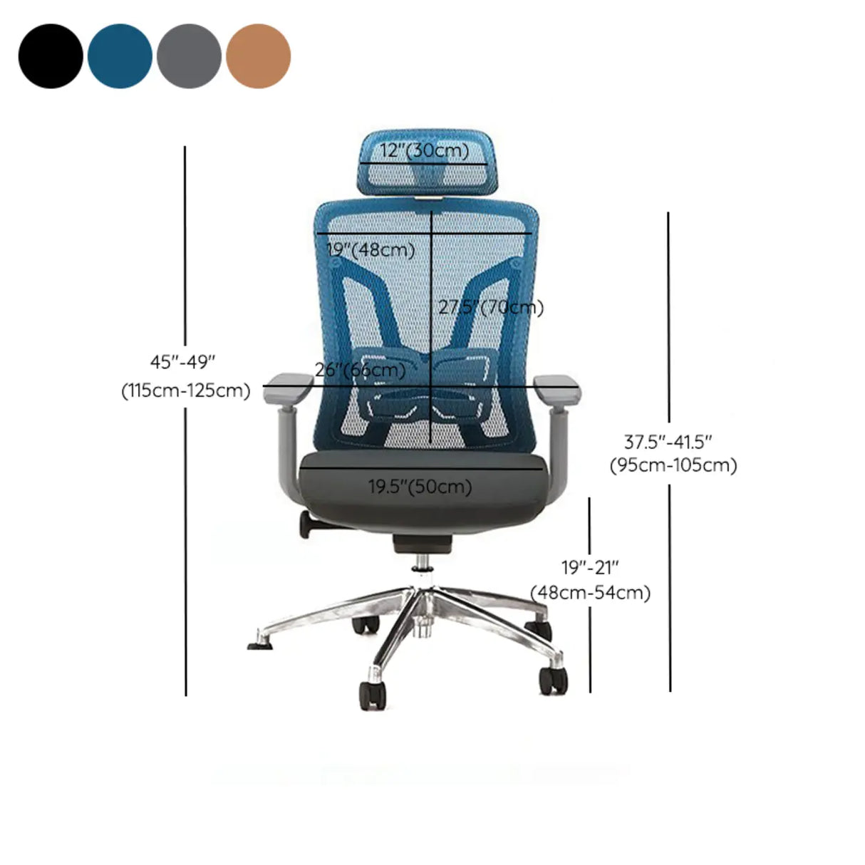 Swivel Ergonomic Mesh Adjustable Office Chair with Lumbar Image - 15