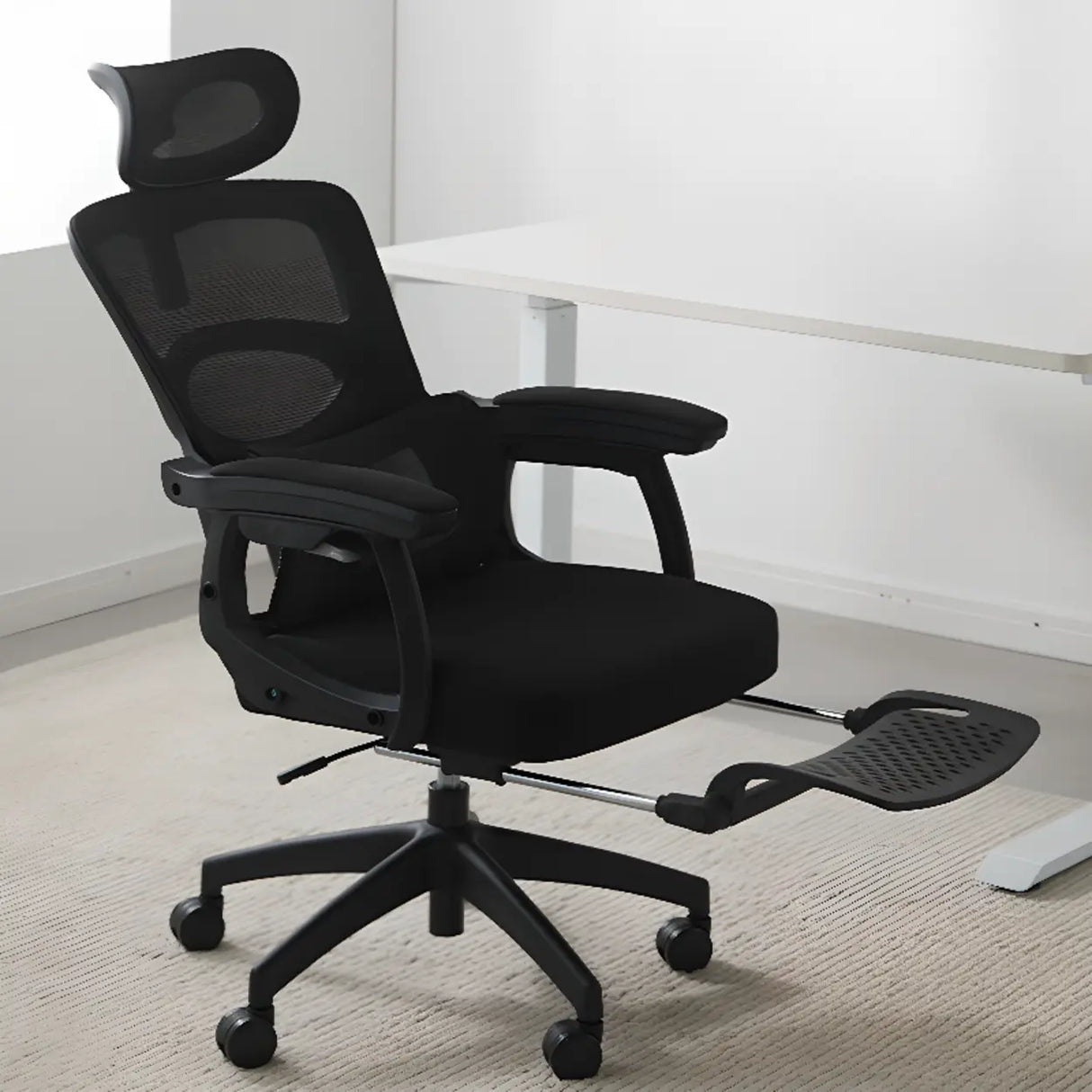 Swivel Ergonomic Mesh Adjustable Seat Height Office Chair Image - 3