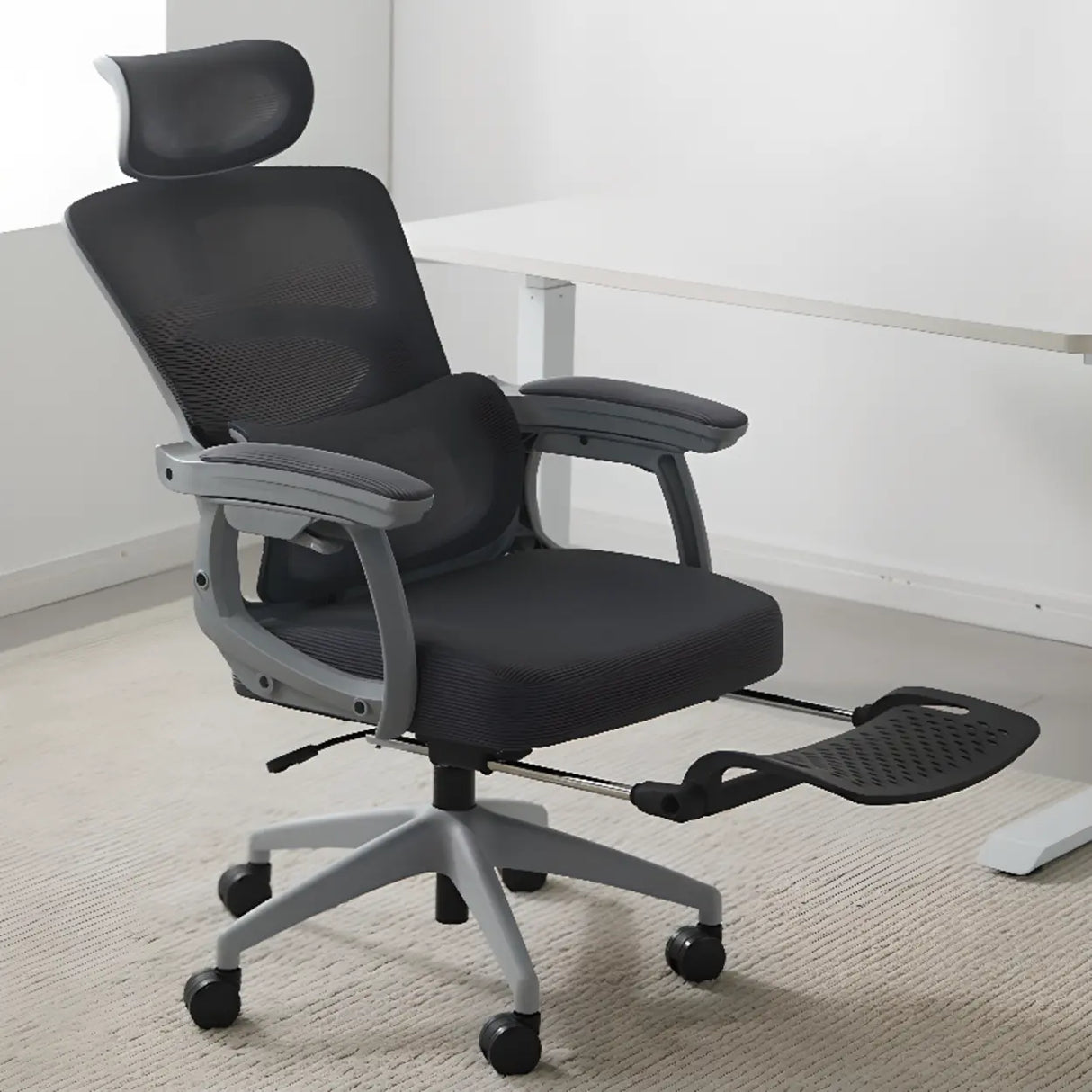 Swivel Ergonomic Mesh Adjustable Seat Height Office Chair Image - 5