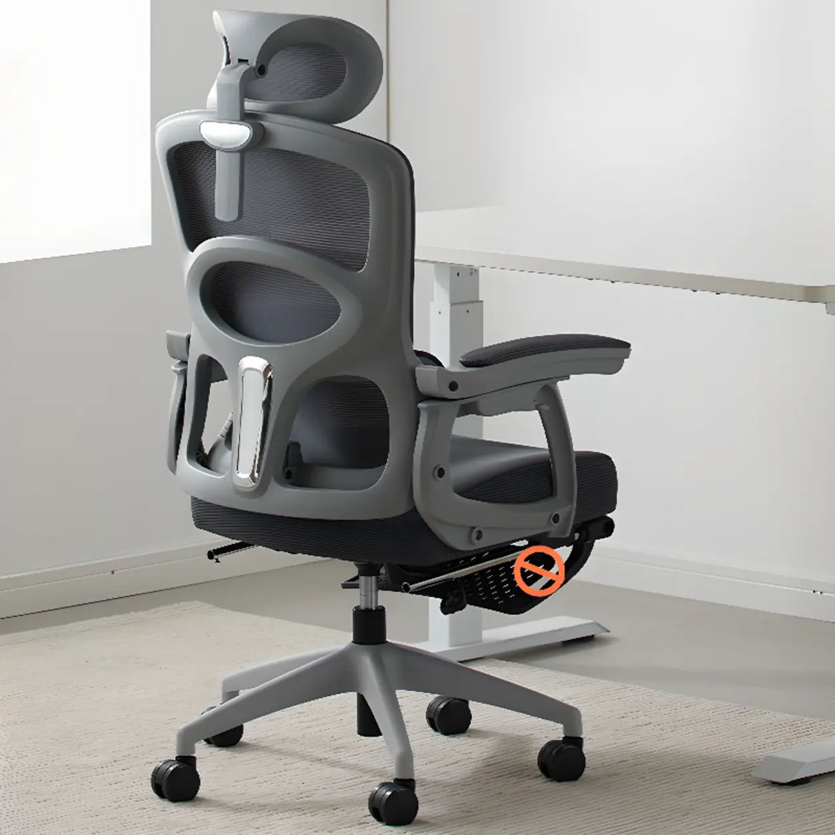 Swivel Ergonomic Mesh Adjustable Seat Height Office Chair Image - 6