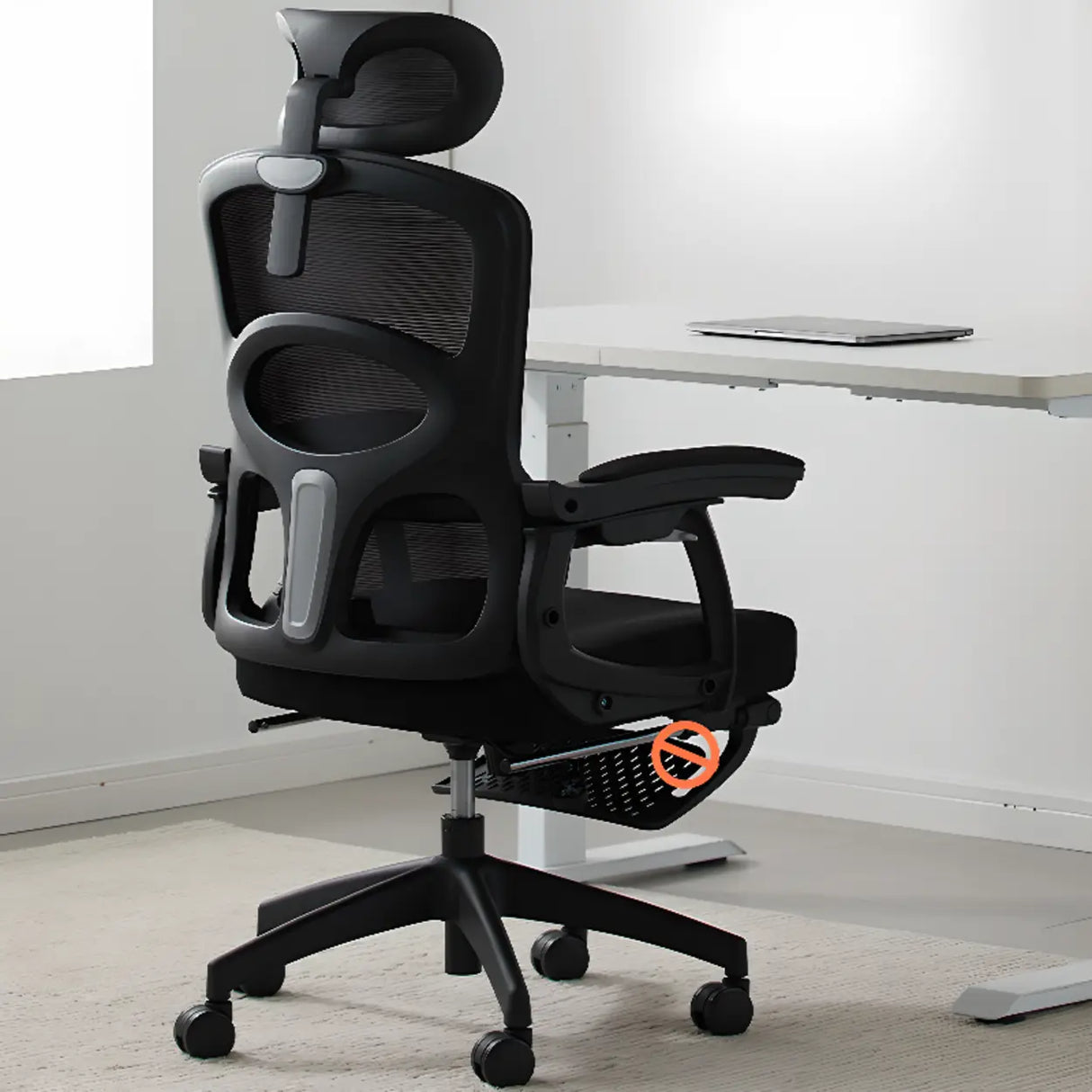Swivel Ergonomic Mesh Adjustable Seat Height Office Chair Image - 7
