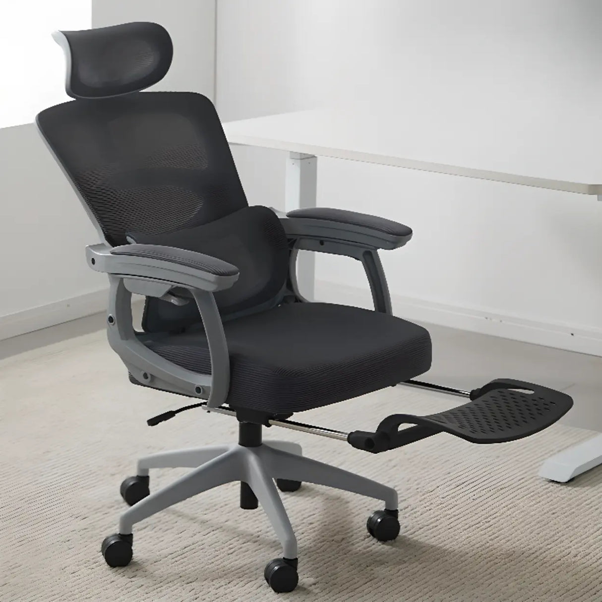 Swivel Ergonomic Mesh Adjustable Seat Height Office Chair Image - 9