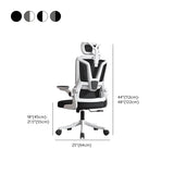 Swivel Ergonomic Mesh Headrest and Armrest Office Chair #size