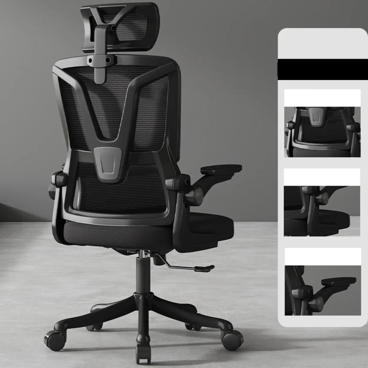 Swivel Ergonomic Mesh Headrest and Armrest Office Chair Image - 2