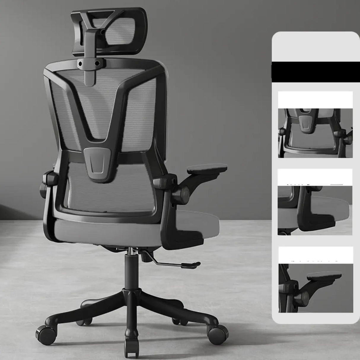 Swivel Ergonomic Mesh Headrest and Armrest Office Chair Image - 3