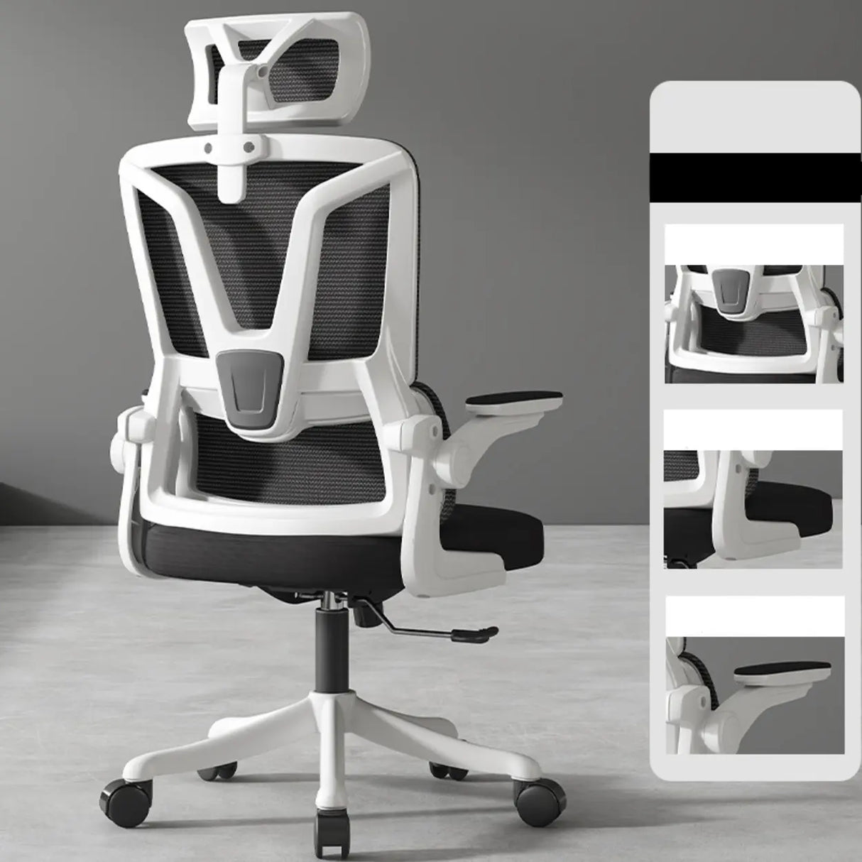 Swivel Ergonomic Mesh Headrest and Armrest Office Chair Image - 5