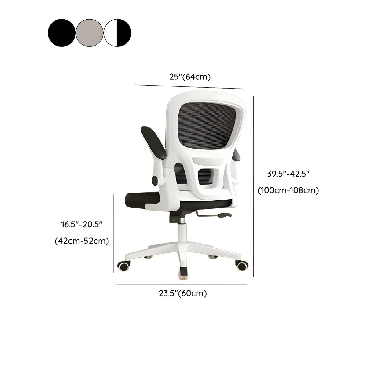 Swivel Ergonomic Mesh Office Chair with Lumbar Support Image - 12