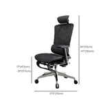 Swivel Ergonomic Mesh Tilt Lock Office Chair with Headrest #size