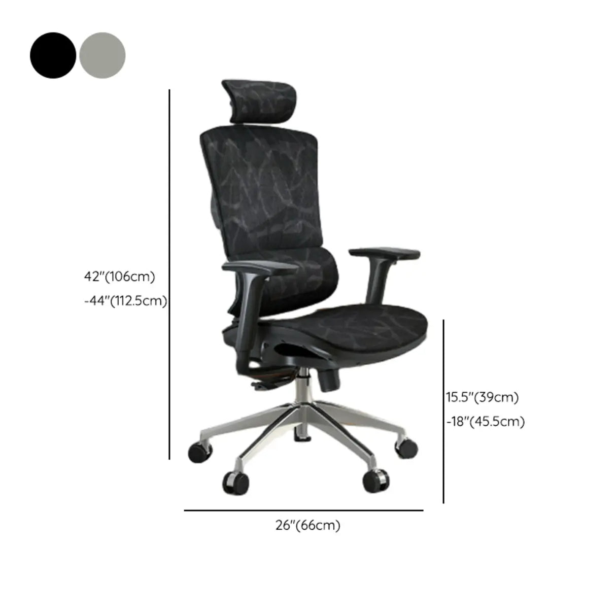 Swivel Ergonomic Mesh Tilt Lock Office Chair with Headrest Image - 9