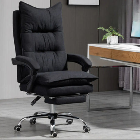 Swivel Ergonomic Reclining Fabric Office Chair with Headrest Image - 1