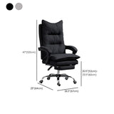 Swivel Ergonomic Reclining Fabric Office Chair with Headrest #size