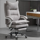 Swivel Ergonomic Reclining Fabric Office Chair with Headrest Image - 2
