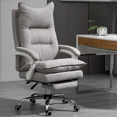 Swivel Ergonomic Reclining Fabric Office Chair with Headrest Image - 2